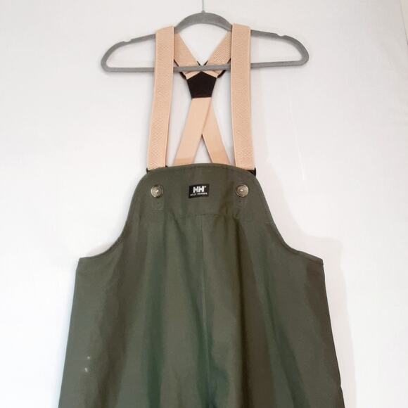 HH Helly Hansen Rain Bib Overalls Mens NB 0104 Z Medium Olive Green - Picture 1 of 13